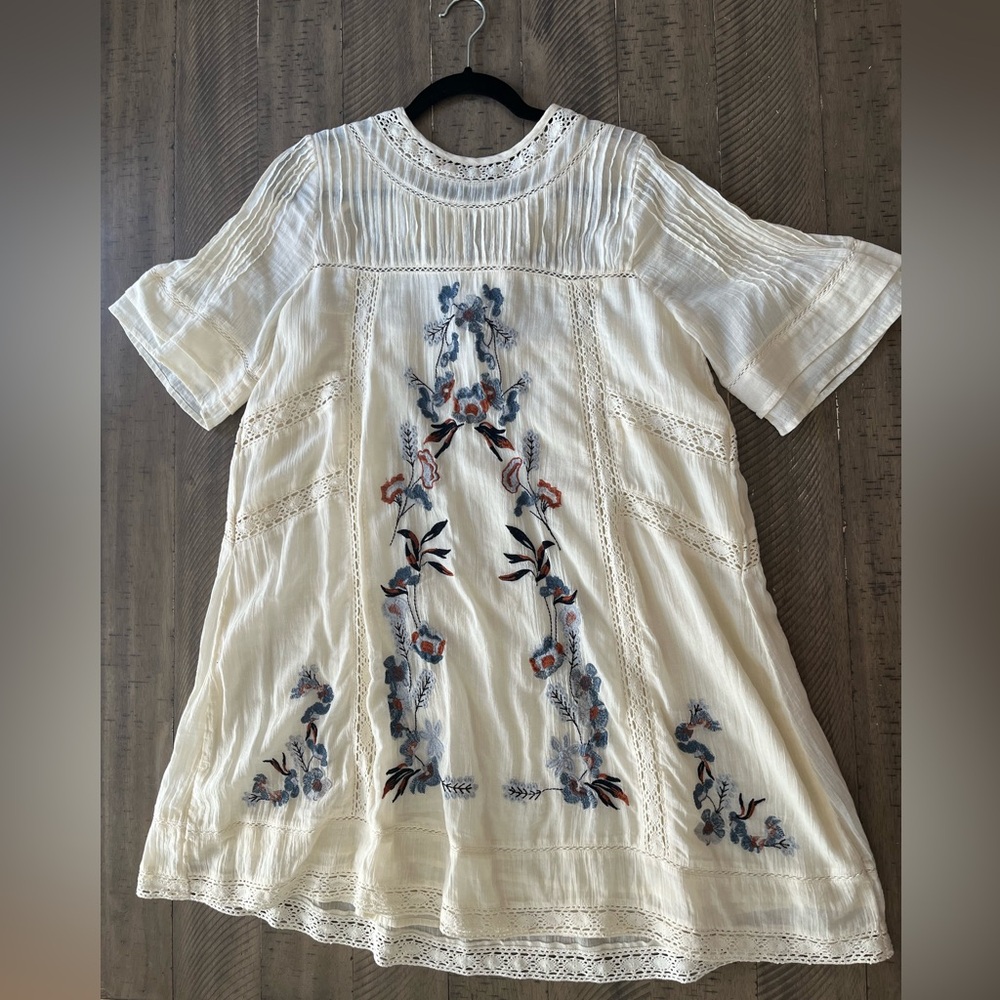 Free People Embroidered Mini Dress